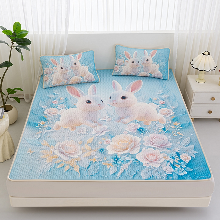 91家纺网 家纺一手货源 找家纺 （总）美丽折家纺 2026新款凉感丝乳胶凉席款 乳胶凉席三件套