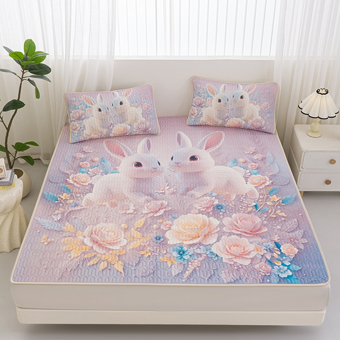 91家纺网 家纺一手货源 找家纺 （总）美丽折家纺 2026新款凉感丝乳胶凉席款 乳胶凉席三件套