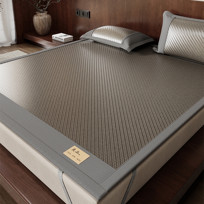 91家纺网 家纺一手货源 找家纺 人人爱家纺 2026新款夏季高端凉席竹席藤席 良品灰色