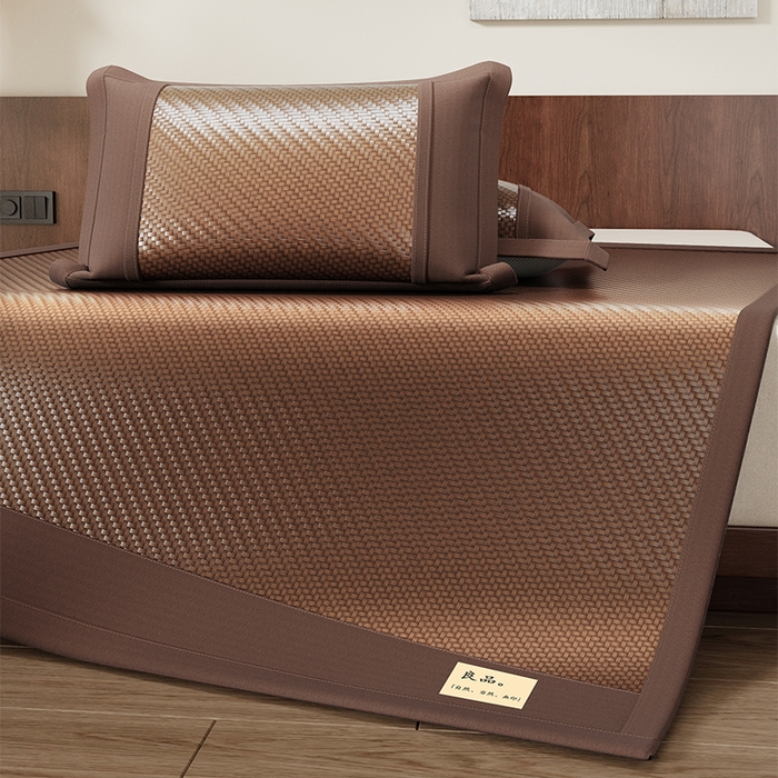 91家纺网 家纺一手货源 找家纺 人人爱家纺 2026新款夏季高端凉席竹席藤席 良品棕色