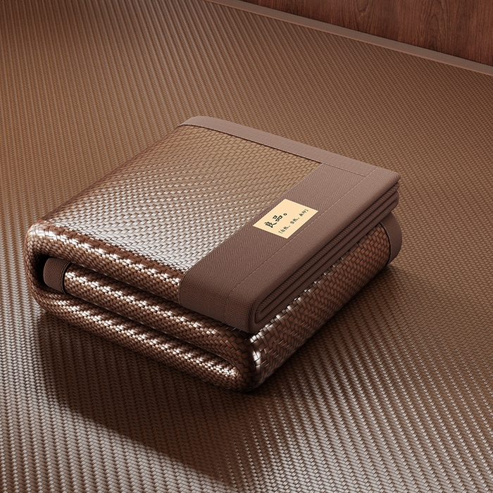 91家纺网 家纺一手货源 找家纺 人人爱家纺 2026新款夏季高端凉席竹席藤席 良品棕色