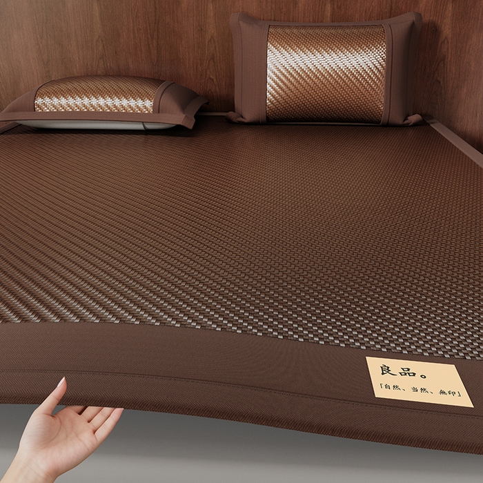 91家纺网 家纺一手货源 找家纺 人人爱家纺 2026新款夏季高端凉席竹席藤席 良品棕色