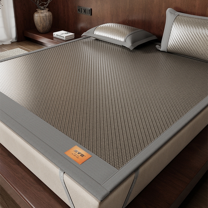 91家纺网 家纺一手货源 找家纺 人人爱家纺 2026新款夏季高端凉席竹席藤席 雅鹿灰色