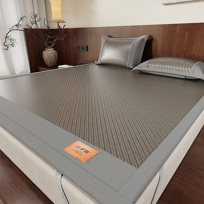 91家纺网 家纺一手货源 找家纺 人人爱家纺 2026新款夏季高端凉席竹席藤席 雅鹿灰色