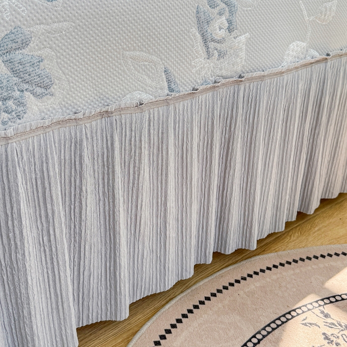 91家纺网 家纺一手货源 找家纺 恋佳居 2026新款A类PE中分子凉感丝床裙凉席 冰柔蓝蔷薇