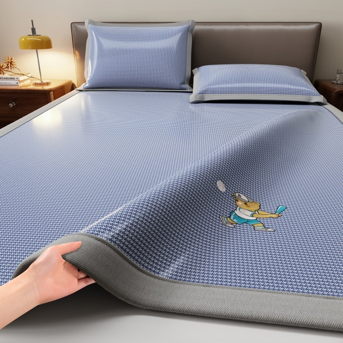 91家纺网 家纺一手货源 找家纺 （总）人人爱家纺 2026新款冰豆豆刺绣软凉席