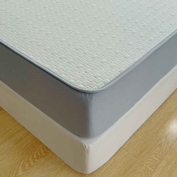 91家纺网 家纺一手货源 找家纺 恋佳居 2026新款A类PE中分子凉感丝床笠凉席 冰纱银丝灰格