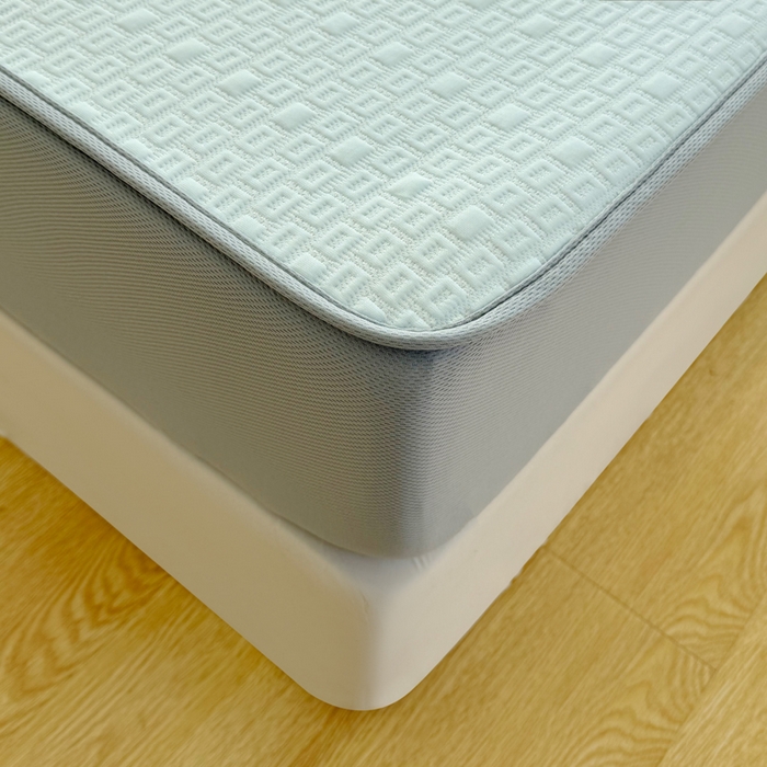 91家纺网 家纺一手货源 找家纺 恋佳居 2026新款A类PE中分子凉感丝床笠凉席 冰沙银丝蓝格