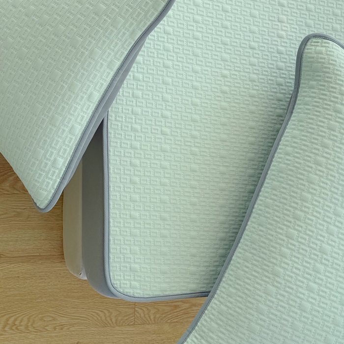 91家纺网 家纺一手货源 找家纺 恋佳居 2026新款A类PE中分子凉感丝床笠凉席 冰纱银丝绿格