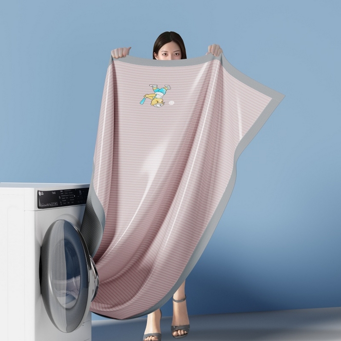 91家纺网 家纺一手货源 找家纺 人人爱家纺 2026新款提花冰丝凉席-棒球熊 棒球熊粉色条纹