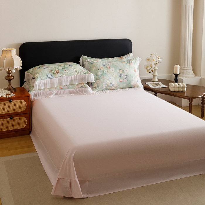 91家纺网 家纺一手货源 找家纺 卡姿家纺 2026春夏全棉法式复古油画风花边款四件套 娇韵诗兰