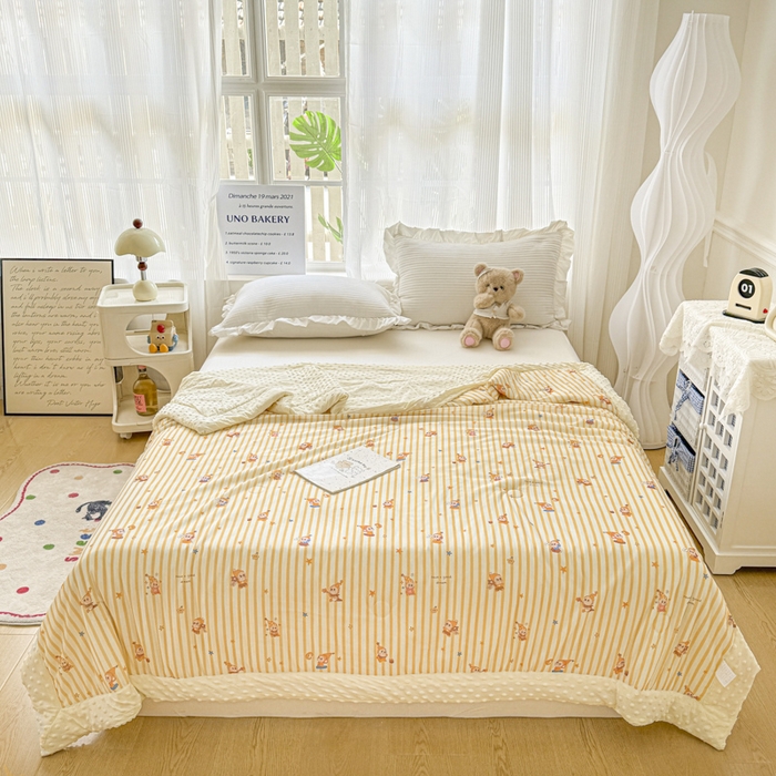 91家纺网 家纺一手货源 找家纺 花满路 2026新款氨凉感丝夏被 星星人