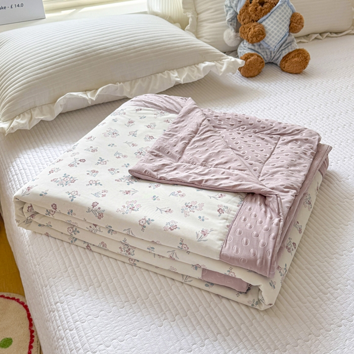 91家纺网 家纺一手货源 找家纺 花满路 2026新款氨凉感丝夏被 花间集