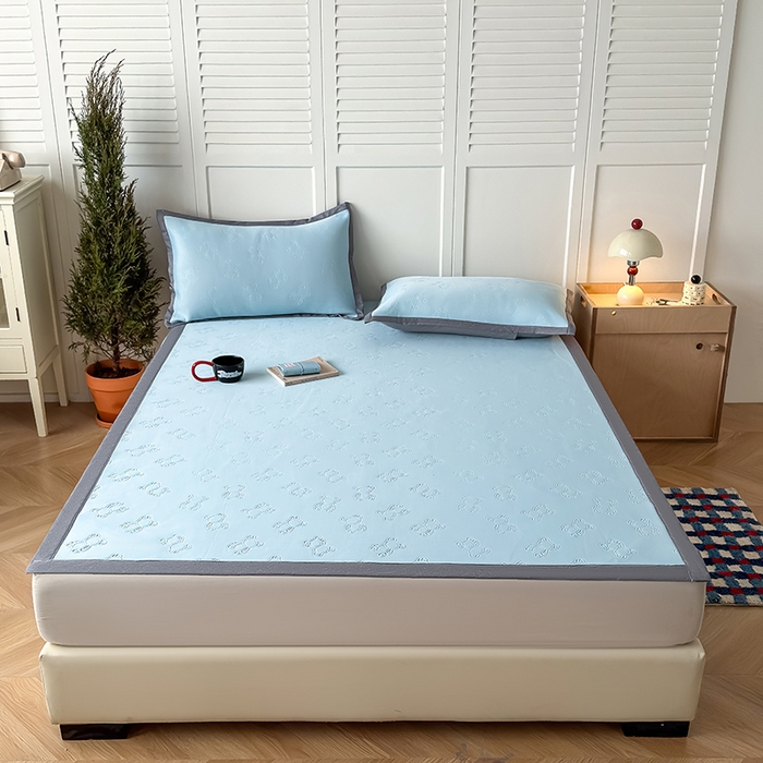 91家纺网 家纺一手货源 找家纺 人人爱家纺 2026新款凉感高密云顶冰丝软席-泰迪熊 泰迪熊-天蓝