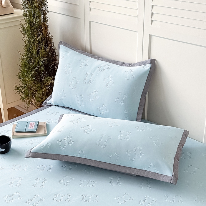 91家纺网 家纺一手货源 找家纺 人人爱家纺 2026新款凉感高密云顶冰丝软席-泰迪熊 泰迪熊-天蓝