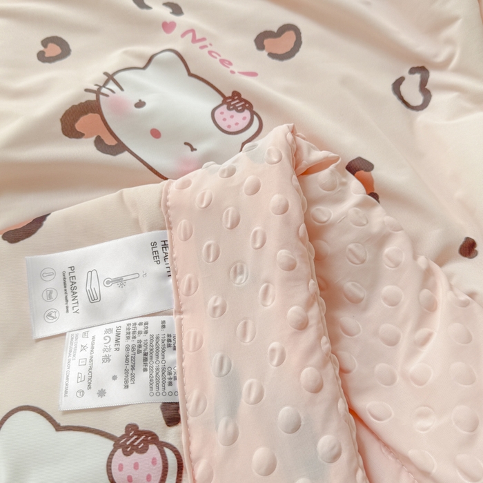 91家纺网 家纺一手货源 找家纺 花满路 2026新款氨凉感丝夏被 可可猫