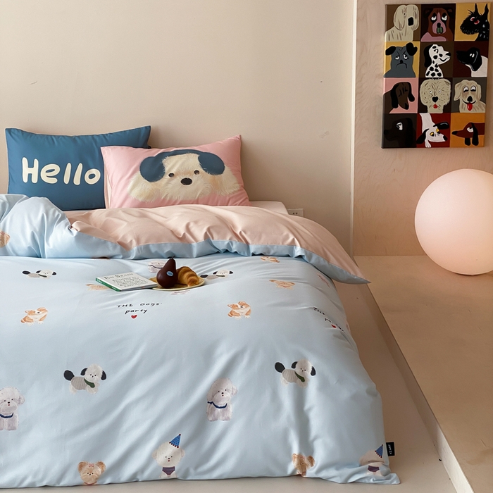 91家纺网 家纺一手货源 找家纺 （总）卡姿家纺 2026春夏全棉60支长绒棉卡通大版印花四件套