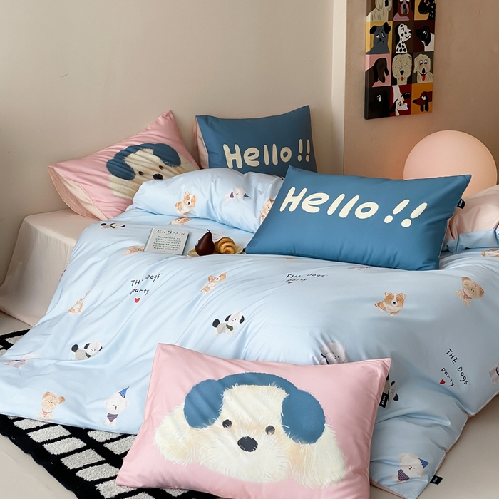 91家纺网 家纺一手货源 找家纺 （总）卡姿家纺 2026春夏全棉60支长绒棉卡通大版印花四件套