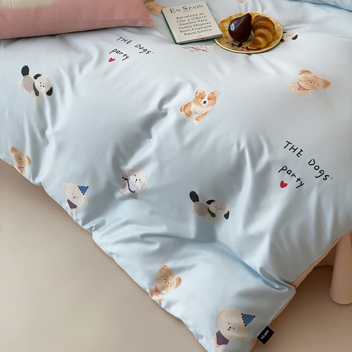 91家纺网 家纺一手货源 找家纺 （总）卡姿家纺 2026春夏全棉60支长绒棉卡通大版印花四件套