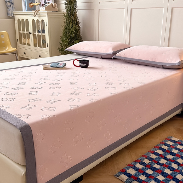 91家纺网 家纺一手货源 找家纺 人人爱家纺 2026新款凉感高密云顶冰丝软席-泰迪熊 泰迪熊-粉