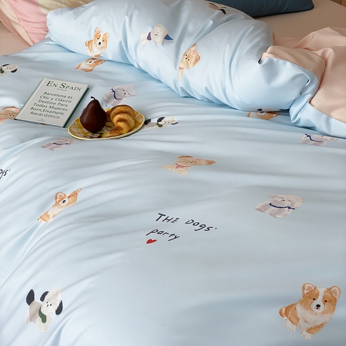 91家纺网 家纺一手货源 找家纺 （总）卡姿家纺 2026春夏全棉60支长绒棉卡通大版印花四件套