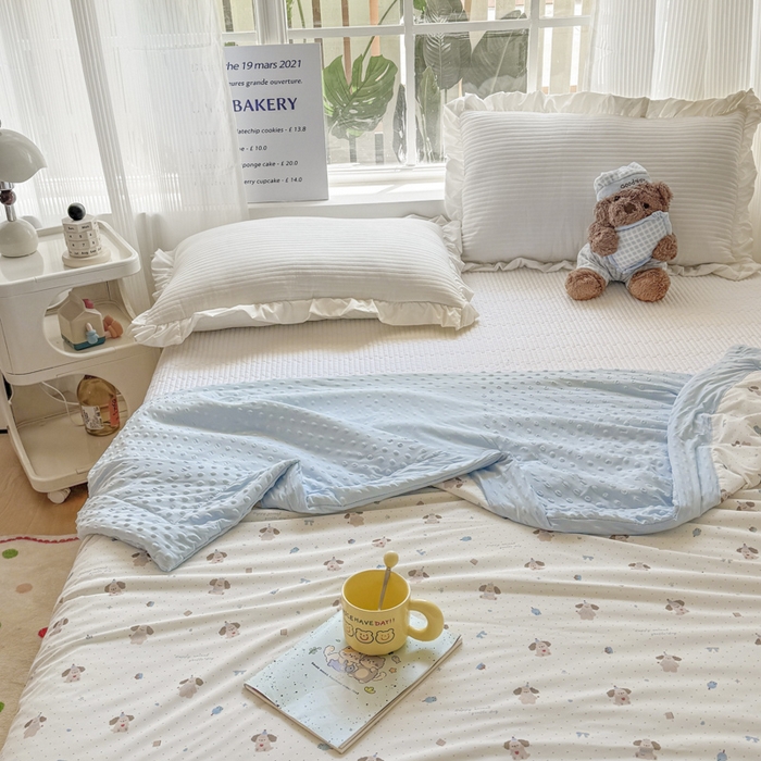 91家纺网 家纺一手货源 找家纺 花满路 2026新款氨凉感丝夏被 萌萌狗