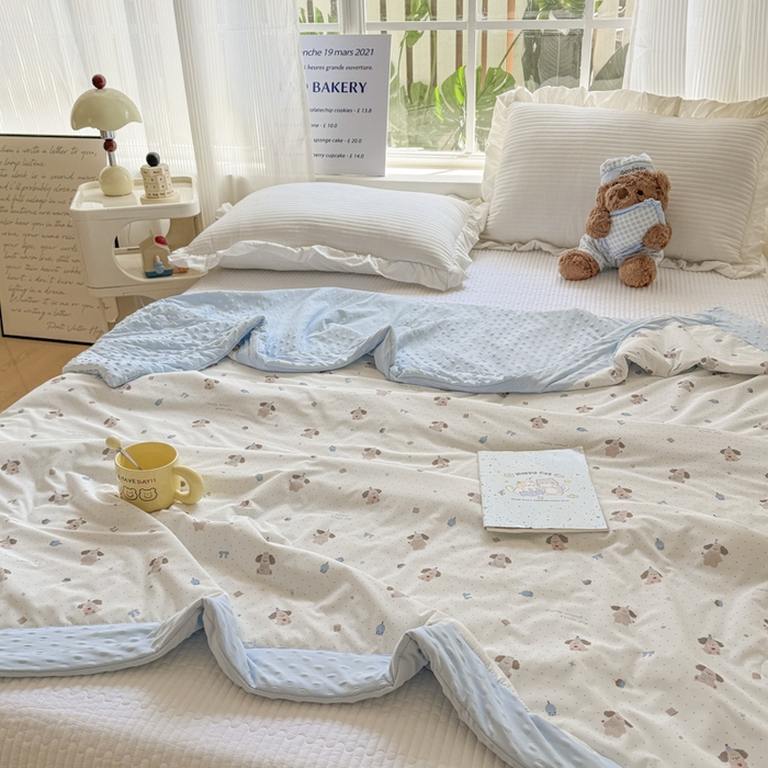 91家纺网 家纺一手货源 找家纺 花满路 2026新款氨凉感丝夏被 萌萌狗