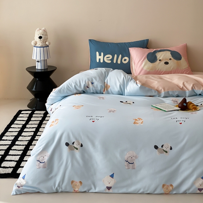 91家纺网 家纺一手货源 找家纺 （总）卡姿家纺 2026春夏全棉60支长绒棉卡通大版印花四件套