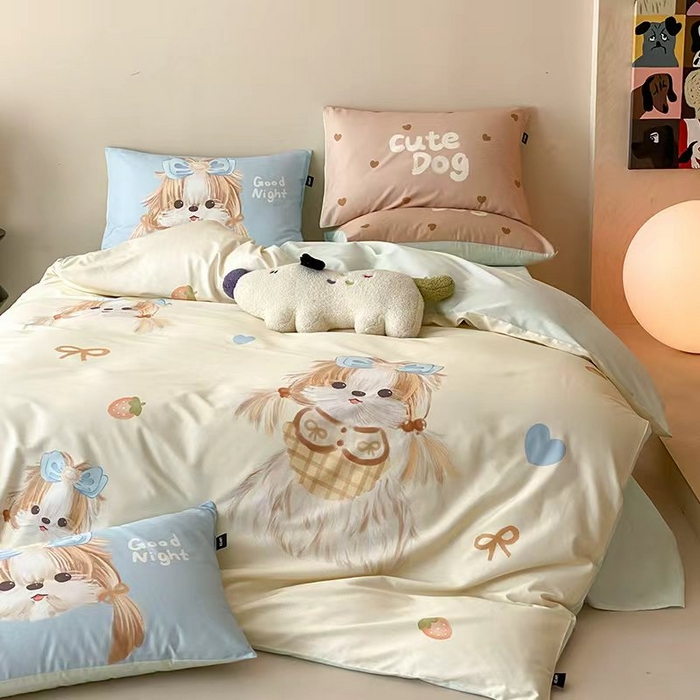 91家纺网 家纺一手货源 找家纺 （总）卡姿家纺 2026春夏全棉60支长绒棉卡通大版印花四件套