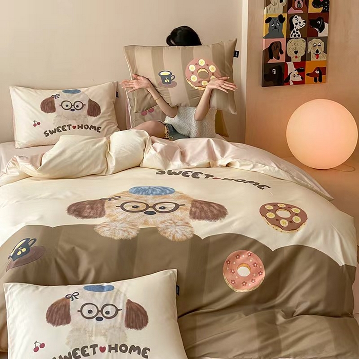 91家纺网 家纺一手货源 找家纺 （总）卡姿家纺 2026春夏全棉60支长绒棉卡通大版印花四件套