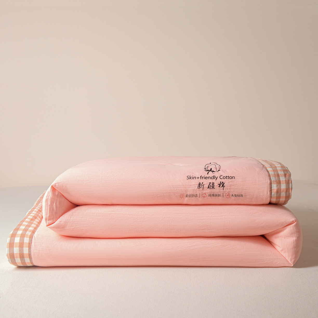 91家纺网 家纺一手货源 找家纺 金灵居 2026春夏新款水洗棉棉花印花新疆棉夏被夏凉被空调被 新疆棉-粉色
