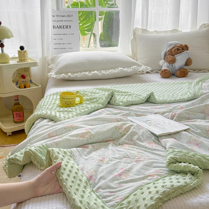 91家纺网 家纺一手货源 找家纺 花满路 2026新款氨凉感丝夏被 浅夏