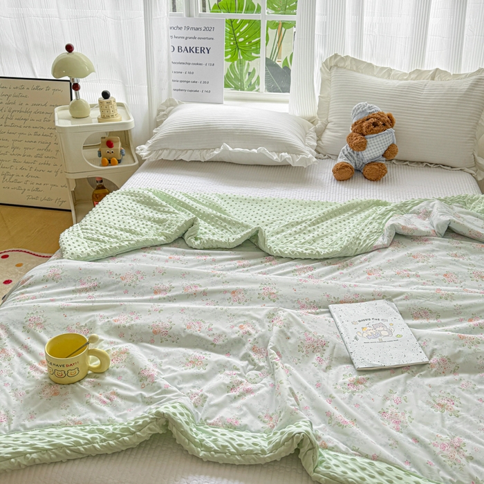 91家纺网 家纺一手货源 找家纺 花满路 2026新款氨凉感丝夏被 浅夏