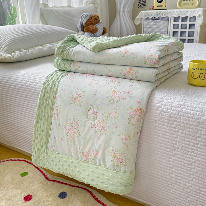 91家纺网 家纺一手货源 找家纺 花满路 2026新款氨凉感丝夏被 浅夏