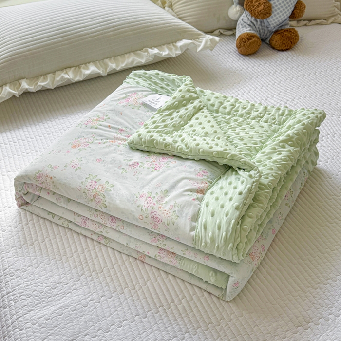 91家纺网 家纺一手货源 找家纺 花满路 2026新款氨凉感丝夏被 浅夏