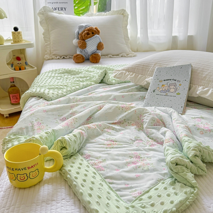 91家纺网 家纺一手货源 找家纺 花满路 2026新款氨凉感丝夏被 浅夏