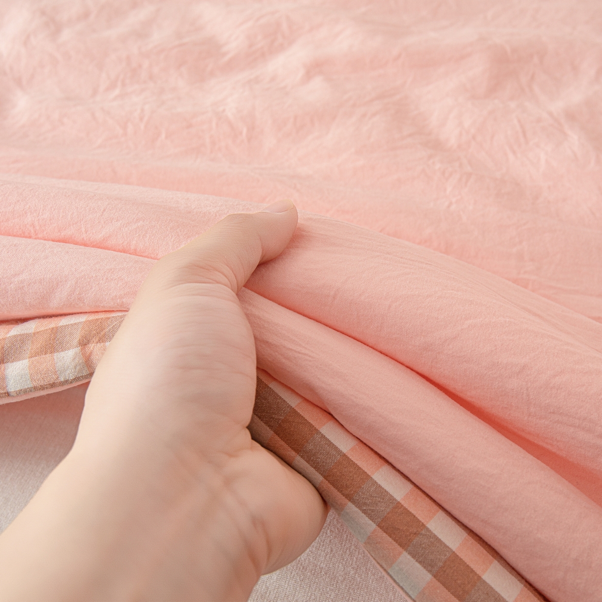 91家纺网 家纺一手货源 找家纺 金灵居 2026春夏新款水洗棉棉花印花新疆棉夏被夏凉被空调被 新疆棉-粉色