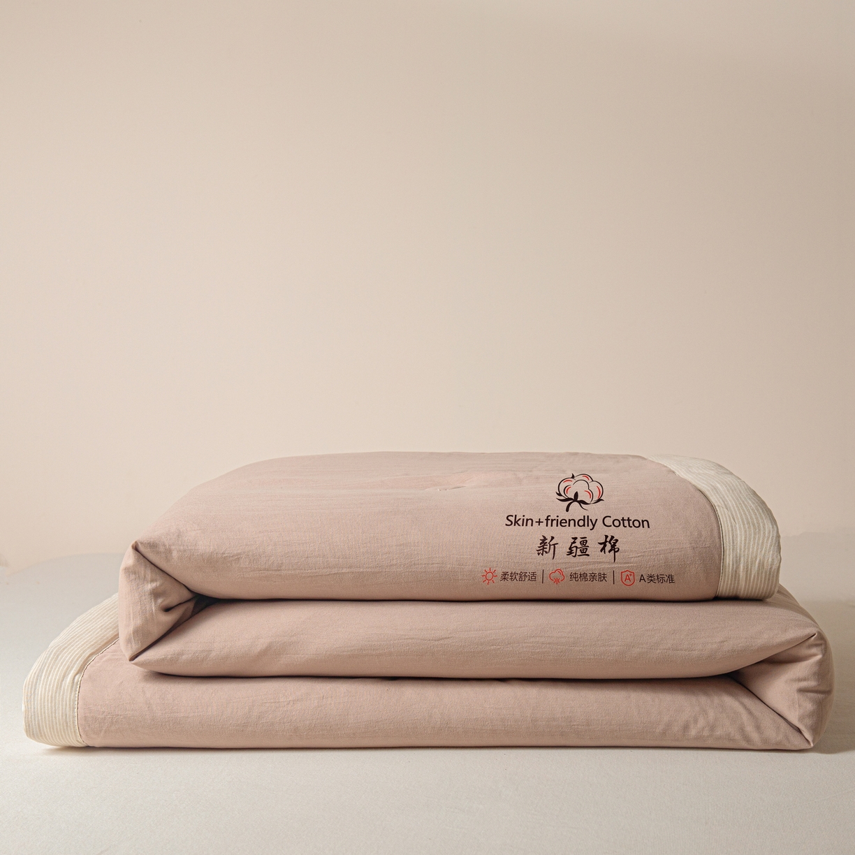 91家纺网 家纺一手货源 找家纺 金灵居 2026春夏新款水洗棉棉花印花新疆棉夏被夏凉被空调被 新疆棉-卡其