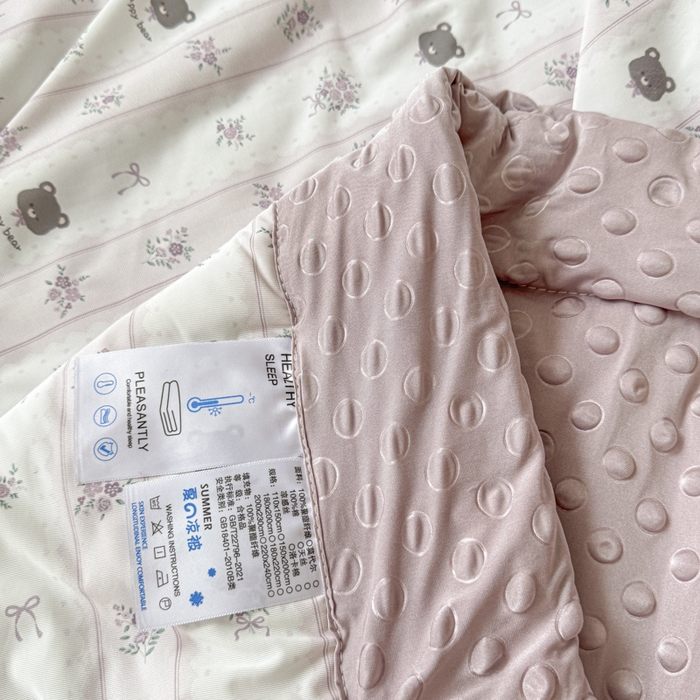 91家纺网 家纺一手货源 找家纺 花满路 2026新款氨凉感丝夏被 田园熊