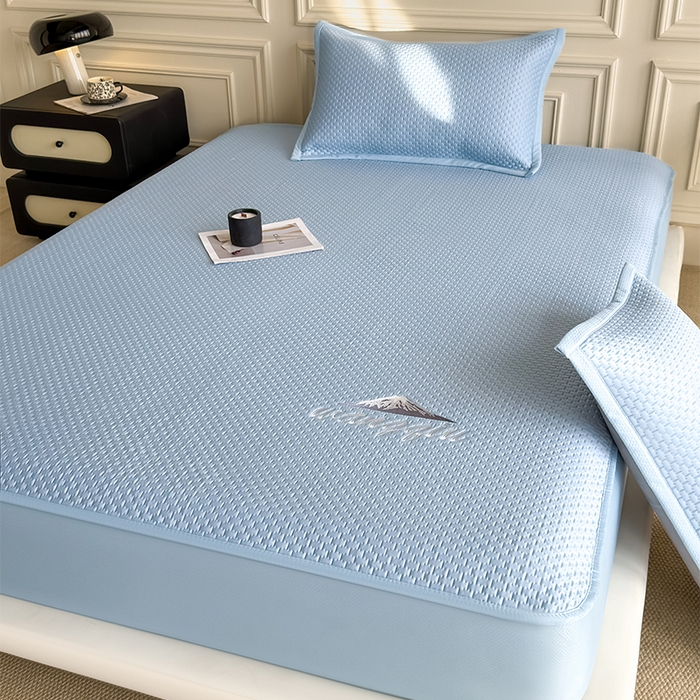 91家纺网 家纺一手货源 找家纺 （总）人人爱家纺 2026新款冰豆豆刺绣软凉席床笠