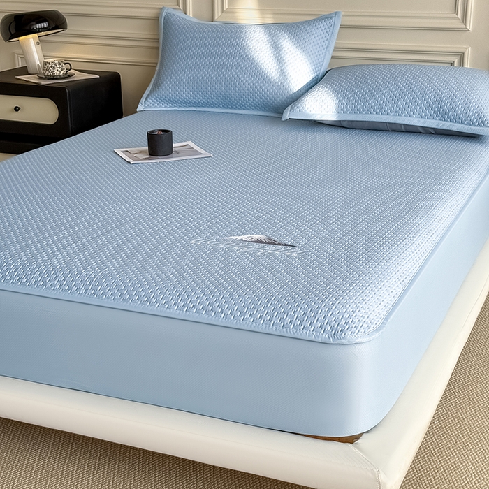 91家纺网 家纺一手货源 找家纺 （总）人人爱家纺 2026新款冰豆豆刺绣软凉席床笠