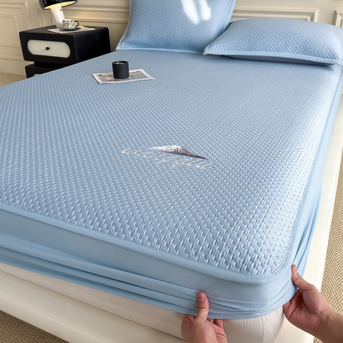 91家纺网 家纺一手货源 找家纺 （总）人人爱家纺 2026新款冰豆豆刺绣软凉席床笠