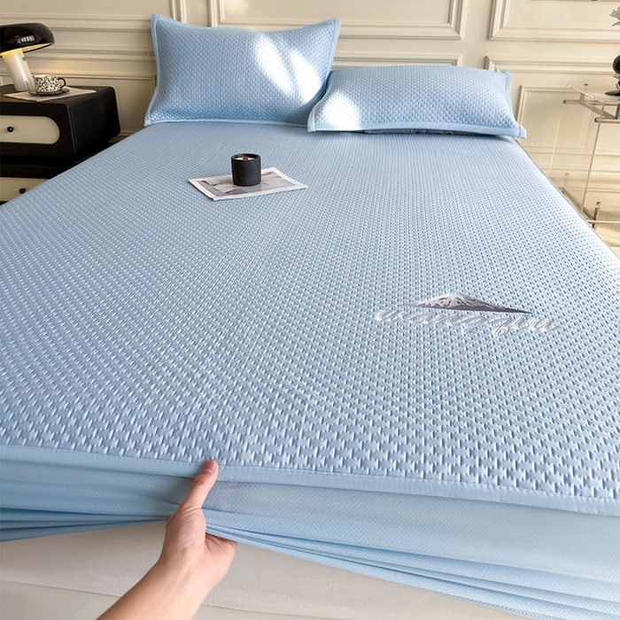 91家纺网 家纺一手货源 找家纺 （总）人人爱家纺 2026新款冰豆豆刺绣软凉席床笠