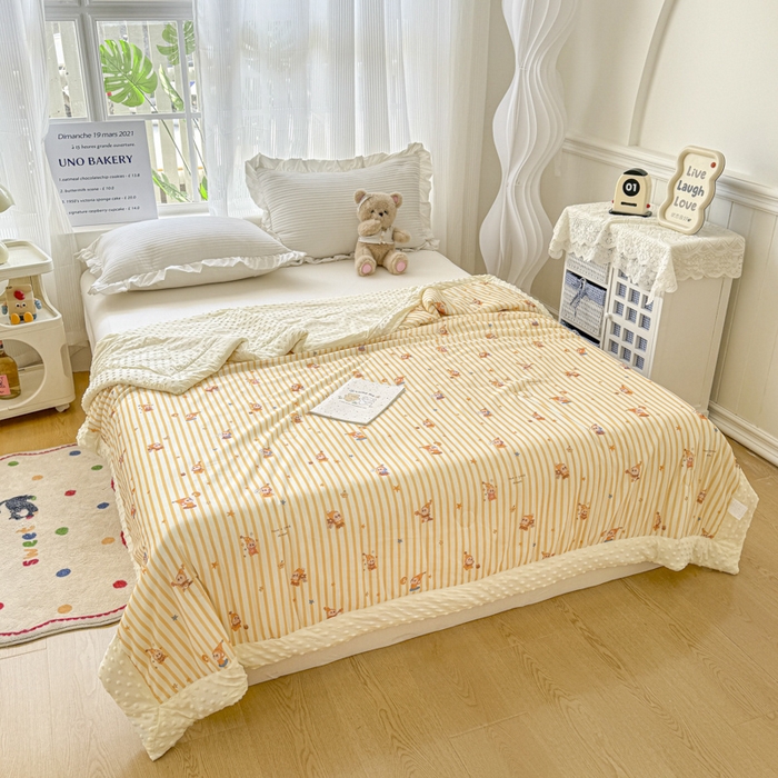 91家纺网 家纺一手货源 找家纺 花满路 2026新款氨凉感丝夏被 星星人