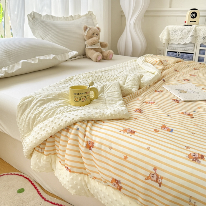 91家纺网 家纺一手货源 找家纺 花满路 2026新款氨凉感丝夏被 星星人