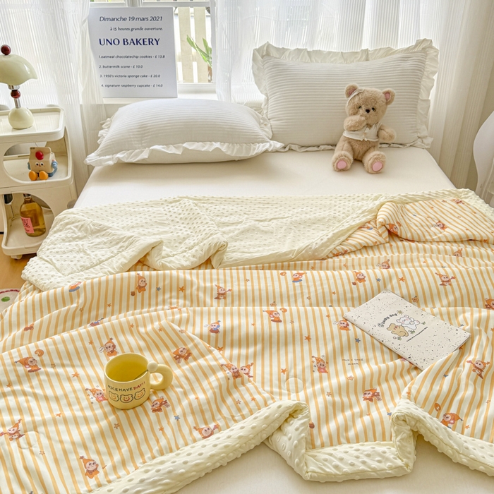 91家纺网 家纺一手货源 找家纺 花满路 2026新款氨凉感丝夏被 星星人