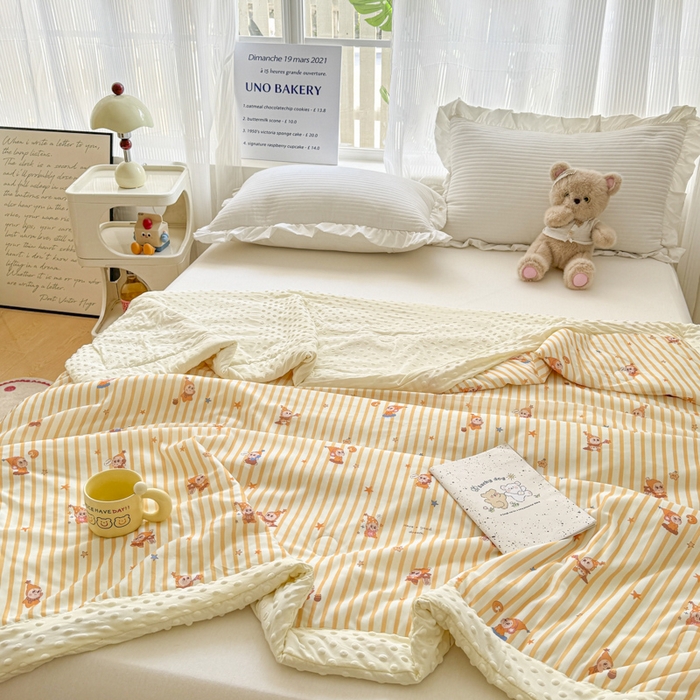 91家纺网 家纺一手货源 找家纺 花满路 2026新款氨凉感丝夏被 星星人