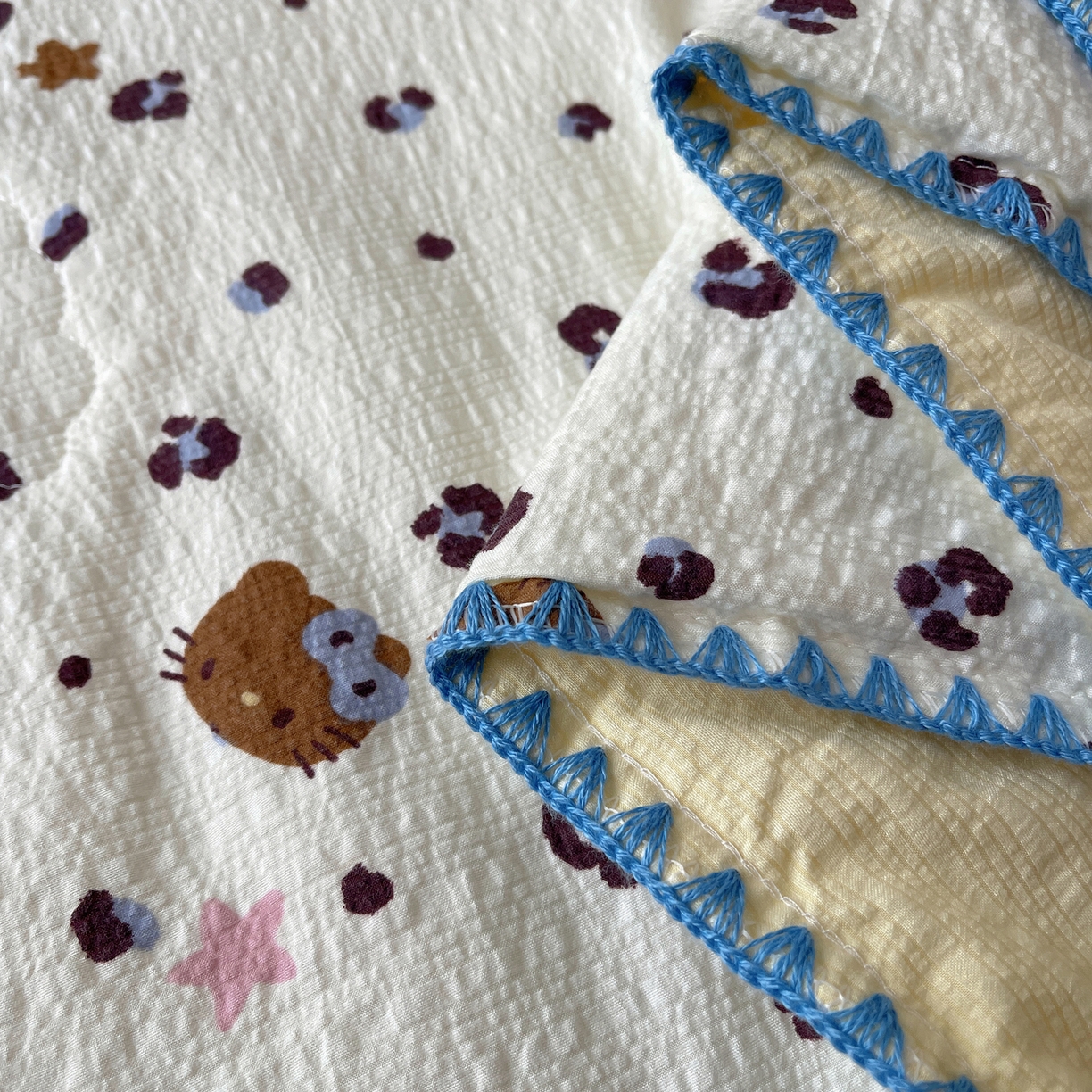 91家纺网 家纺一手货源 找家纺 （总）几禾 2026春夏新款泡芙纱贝壳边夏被夏凉被空调被四件套