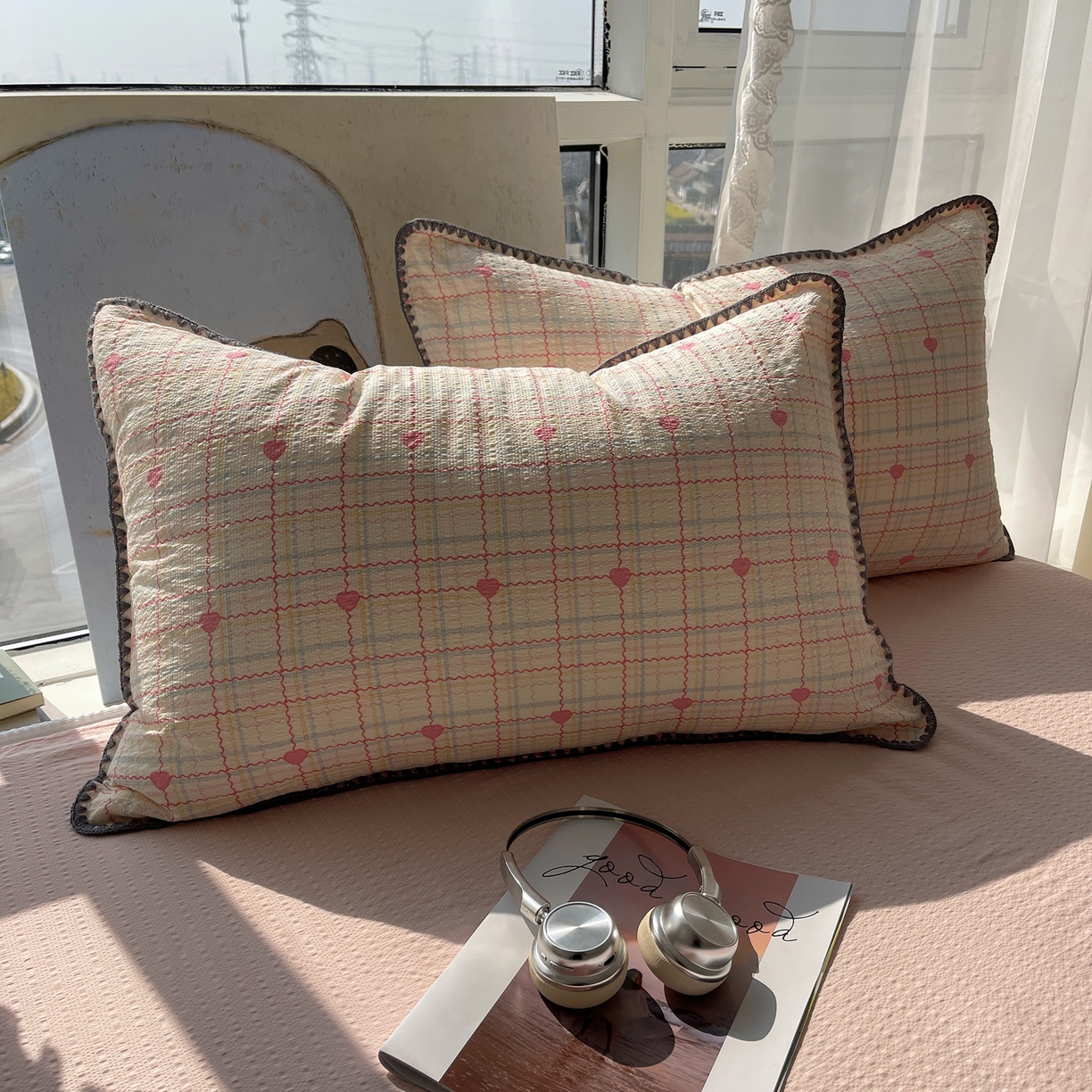 91家纺网 家纺一手货源 找家纺 几禾 2026春夏新款泡芙纱贝壳边夏被夏凉被空调被四件套 欧包-格格心