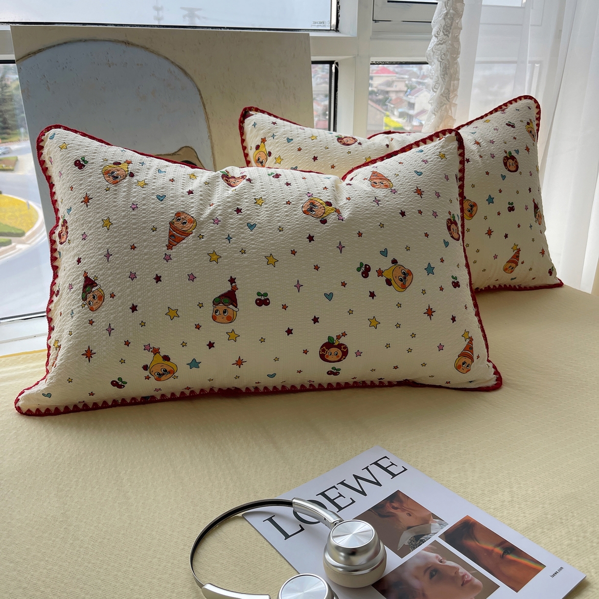 91家纺网 家纺一手货源 找家纺 几禾 2026春夏新款泡芙纱贝壳边夏被夏凉被空调被四件套 欧包-旧街星星